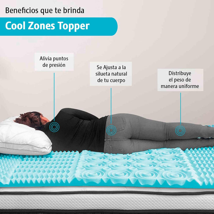 Colchoneta Topper Memory Foam Cool Gel Zone 5 Cm