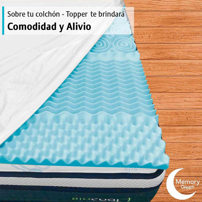 Colchoneta Topper Memory Foam Cool Gel Zone 5 Cm