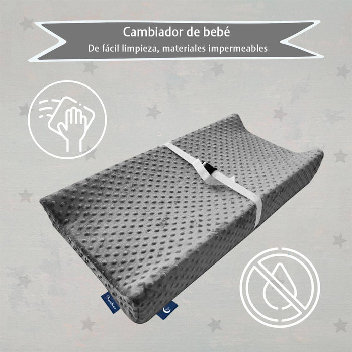 MEMORY DREAM Cambiador para bebés, Colchón con Funda Impermeable Lavable, cambiador BAMBINO