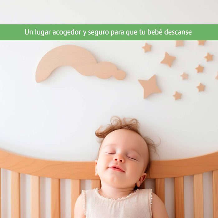 Colchon Cuna Bebe Memory Funda Lavable Tela Bamboo, Repelente a Líquidos