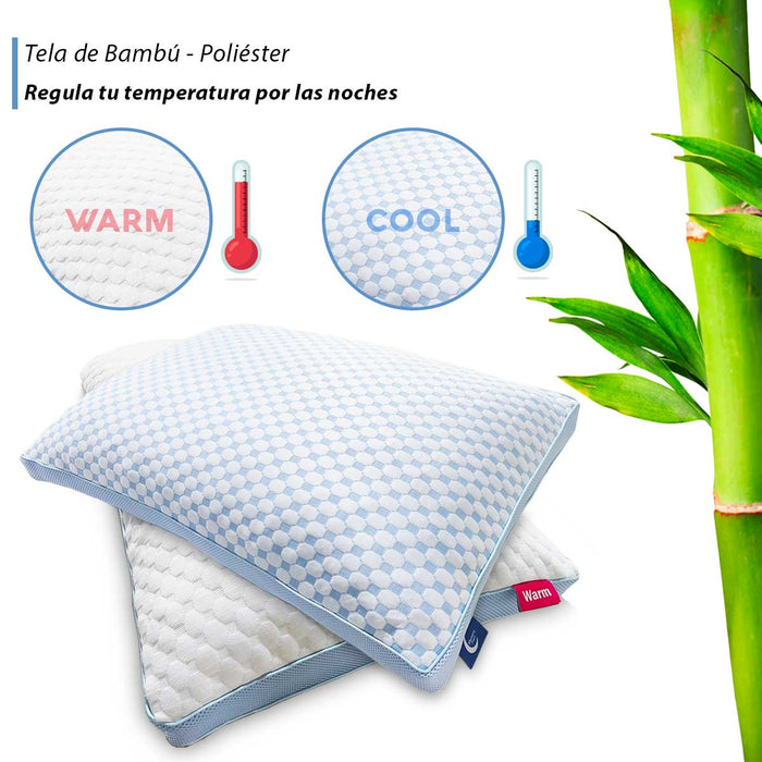 Almohadas de Cama tamaño King para Dormir, Almohadas Ajustables de Memory Foam, firmeza Media para Dormir de Espalda y de Lado, Almohadas ortopedicas