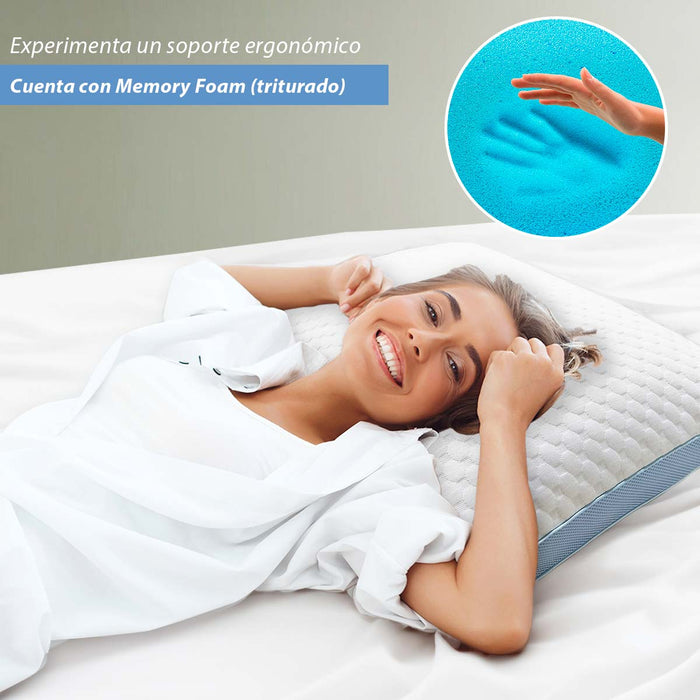 Almohadas de Cama tamaño King para Dormir, Almohadas Ajustables de Memory Foam, firmeza Media para Dormir de Espalda y de Lado, Almohadas ortopedicas