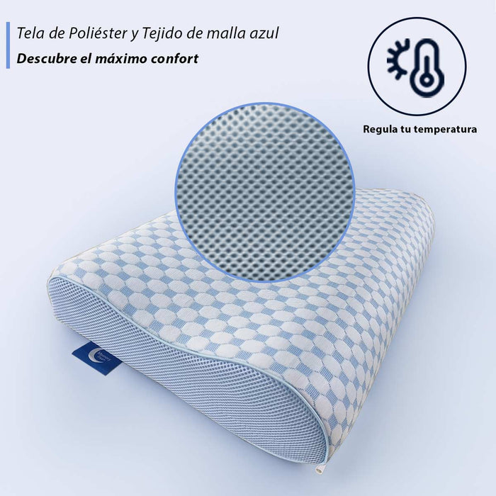 Pack de 2 Almohadas de Memory Foam, Almohada Cervical Ergonómica, Almohada Ortopédica de Contorno para Dormir de Lado y Espalda