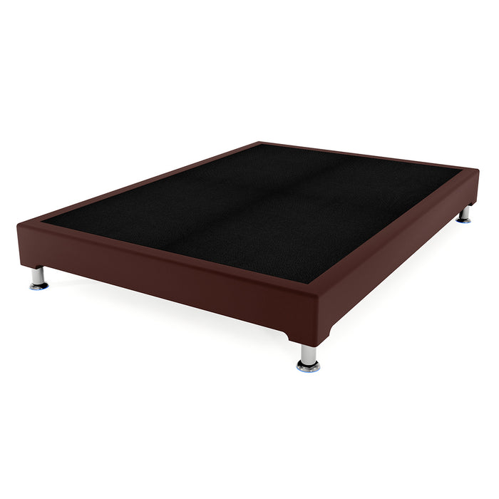 Box Spring Vinipiel Chocolate