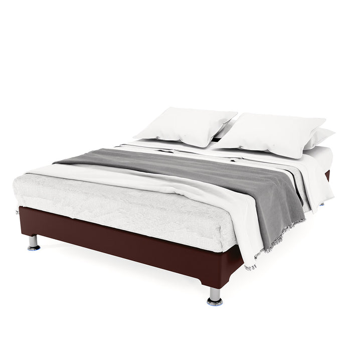 Box Spring Vinipiel Chocolate