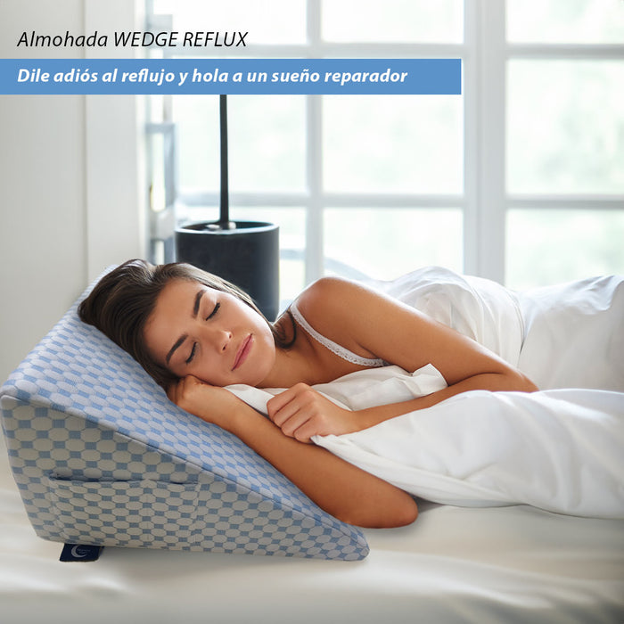 Almohada Antireflujo Adulto, Almohada de Cuña para Dormir | Memory Foam | Almohada Triangular con 2 Bolsillos para Soporte de Espalda y Reflujo Ácido, Rodilla,Ronquidos